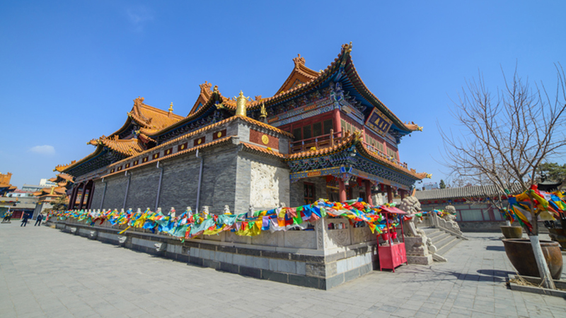 The beautiful Dazhao Temple on a sunny day